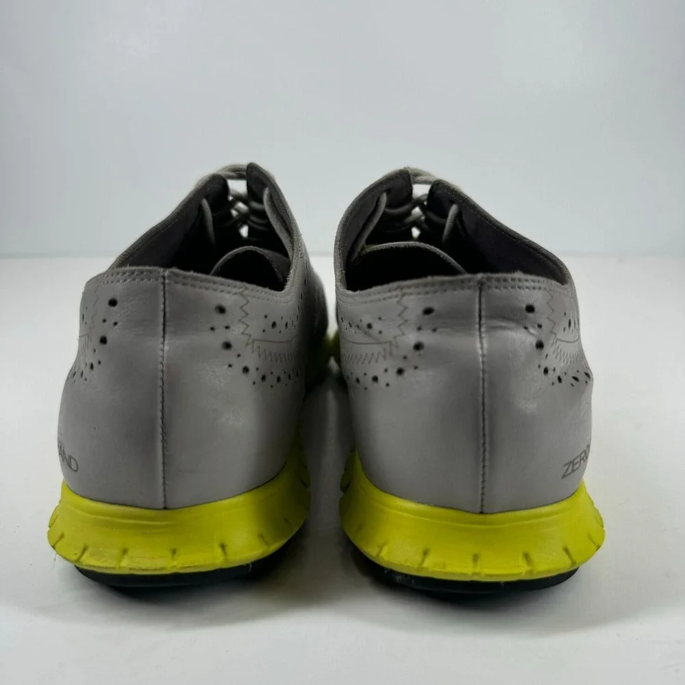 Cole Haan ZEROGRAND Women's 10.5B Grey/Neon Leather Wingtip Oxford Shoes W02698